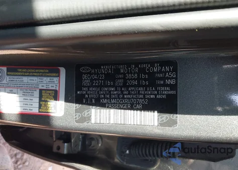 2024 Hyundai Elantra Sel from USA, damaged, VIN KMHLM4DGXRU707852